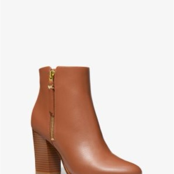 Michael Kors Tan Leather Ankle Booties - Picture 1 of 4